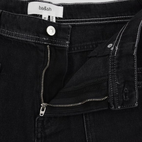 ba&sh Noel Straight Leg Denim Jeans in Carbon Black - Women's Size 40 (NWT) - Picture 5 of 15